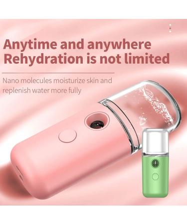 Nano Facial Mister Facial Mist Sprayer USB Recharging Handheld Face Steamer for Skin Care Moisturizing Hydrating Green 30ML - Buy Online on GoSupps.com