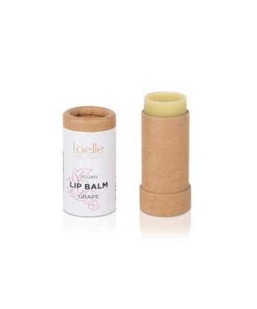 Loelle Grape Lip Balm - Perfectly Protected & Moisturised Lips 100% Natural Ingredients Organic Vegan Scented Lip Balms to Prevent Dry Cracked & Dull Lips - 1 Piece Light beige