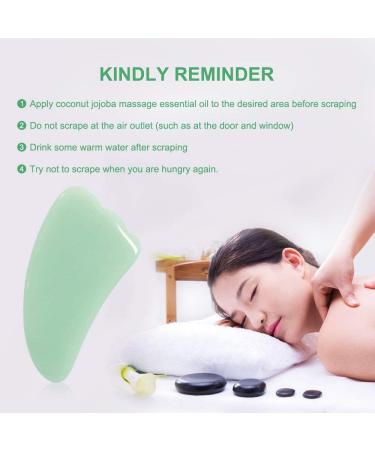 Airogym Guasha Massage Tool Set - Natural Stone Gua Sha Board for Acupuncture & Physical Therapy - 4PCS Green Guasha Stone Scraping Massage Kits for SPA - Muscle Knots & Lymphatic Drainage - Buy Online on GoSupps.com