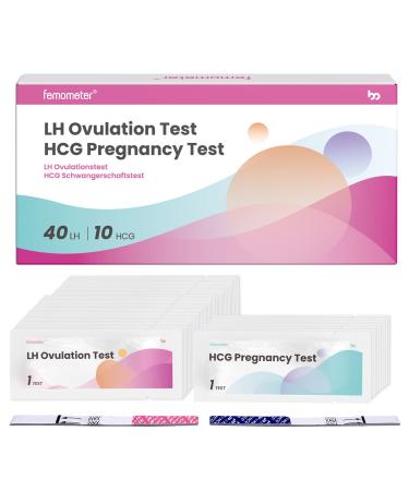40 Ovulation Tests and 10 Pregnancy Tests, Over 99% Accurate & Easy to Use 50 Piece Set