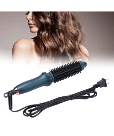 2 in 1 Automatic Curling Iron Brush - Thermostatic Electric Hair Styler for Straight and Curly Hairstyles Green Portable Dual-Purpose with US Plug 110V