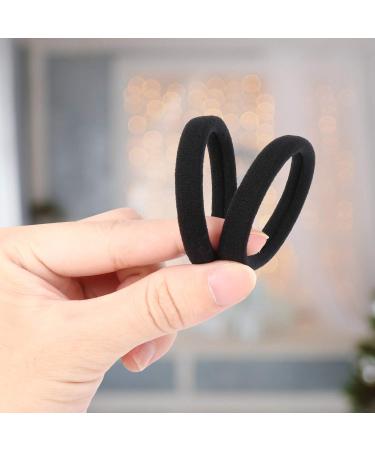 100PCS Large Black Hair Ties | Thick Cotton Seamless Ponytail Holders | Hair Elastics for Thick, Heavy, and Curly Hair | 2 Inch Diameter | by BAOLI - Buy Online on GoSupps.com