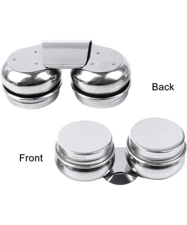 Stainless Steel Large Mouth Double Dipper Palette Cups with Lid - Portable Oil Painting Cleaning Container Cup Pots - Artist Paint Brush Washer - Silver - Buy Online on GoSupps.com