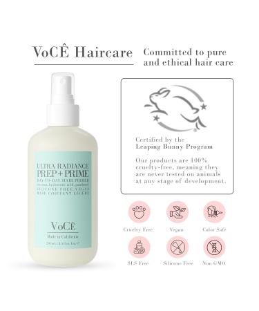 VoC Haircare Vegan Prep + Prime Blowout Spray | Shine Style Retention Heat Protection Hydrating Anti-Frizz Non-Toxic Cruelty-Free Vegan Haircare (8.5 oz | 250 ml) - Buy Online on GoSupps.com