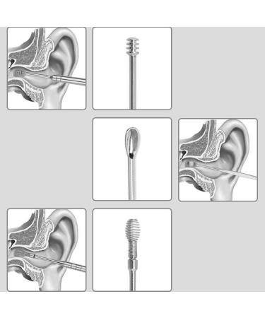 Stainless Steel Earwax Removal Kit - 6pcs Ear Pick & Curette Set with Storage Bin - Buy Online on GoSupps.com