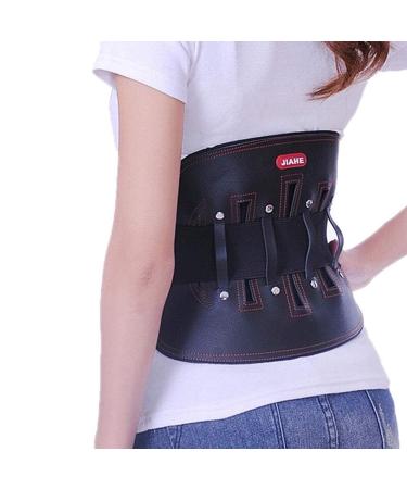 Leather Back Support Men Women Lumbar Brace Belt With Lumbar Pad Waist Support Posture Correction Fixed Strap For Stabilizing The Lumbar Vertebrae During Sports And Work (Color : Brown Size : XX-La XX-Large Brown