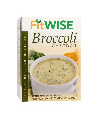 FITWISE - High Protein Soup, 15g Protein, Low Calorie, Low Fat, Low Carb, Ideal Protein Compatible, 7 Servings Per Box (Broccoli Cheddar)