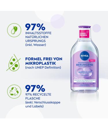 Nivea Calming Micelle Water 400ml | Sensitive Skin Facial Toner | Perfume-Free & Moisturizing Micelle Cleanser - Buy Online on GoSupps.com