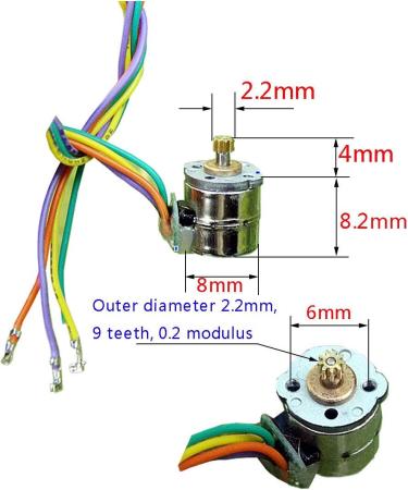 Abovehill 10 Pair 8mm Micro Stepper Motor Set - 2-Phase 4-Wire DC 5-6V with Connection Line and Gear - Buy Online on GoSupps.com