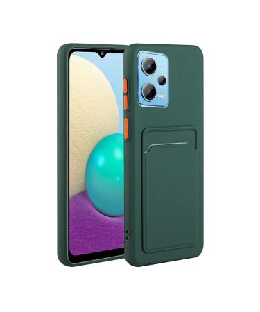 Tivenfezk Nadoli Silicone Case for Xiaomi Redmi Note 12 Pro 5G Ultra thin shockproof scratch -resistant Wallet soft TPU protective cover Mobile phone case with credit card holder Xiaomi Redmi Note 12 Pro 5g dark green