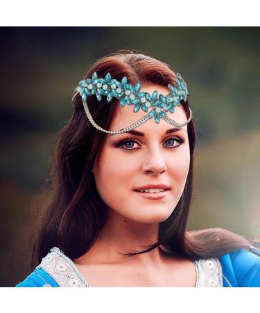 IYOU Snowflakes Fairy Headband Blue Rhinestone Princess Crown Headpiece Crystal Cosplay Christmas Hair Accessories for Women - Buy Online on GoSupps.com