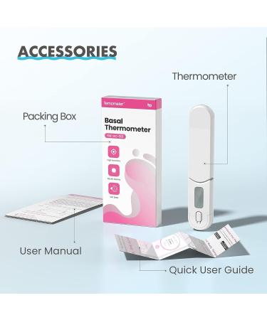 Femometer Basal Body Thermometer for Ovulation & Fertility Tracking | Soft Backlight, Memory Recall, FM-VC-301 (White) - Buy Online on GoSupps.com