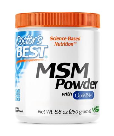 Doctor's Best MSM Powder with OptiMSM 250g vegan powder laboratory tested gluten-free soy-free vegetarian