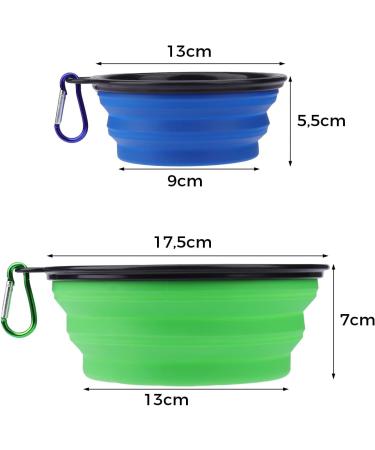 Buy Takuza Foldable Dog Bowls - 2 Piece Silicone Travel Set with Carabiner | 1000ml Feeding & 350ml Water Bowl - Perfect for Dogs On-the-Go - Buy Online on GoSupps.com