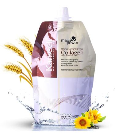 Karseell Collagen Hair Treatment 16.9 Oz 500ml Deep Repairs Conditioner Argan Oil Keratin Hair Treatment for Dry Damaged Hair Curly Hair All Hair Types