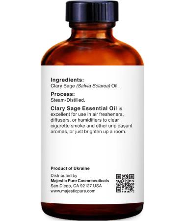 Buy MAJESTIC PURE Clary Sage Essential Oil - Premium Grade Aromatherapy & Massage Oil - 1 fl oz - Pure & Natural - Buy Online on GoSupps.com
