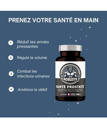 Formule Prostate et Confort urinaire - Contribue au bon fonctionnement de la prostate - Ortie Palmier nain Prunier d'Afrique Extrait de Courge Zinc - 100% Naturel - 60 g lules vegan. - Buy Online on GoSupps.com