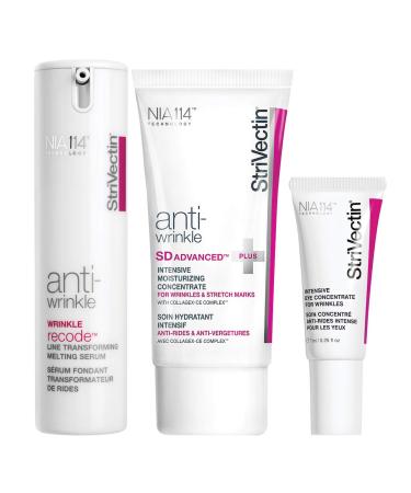 StriVectin Power Starters Anti-Wrinkle Trio for Youthful, Healthy-Looking Skin, Face and Around the Eyes, Full-Size Routine