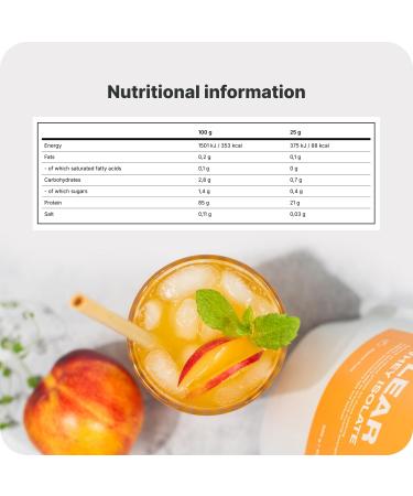  Vilgain Vilgain Clear Whey Isolate | Fresh and fruity protein flavor sweetened with stevia | Over 85% protein | Natural ingredients no artificial flavors or colors (500g peach) - Buy Online on GoSupps.com