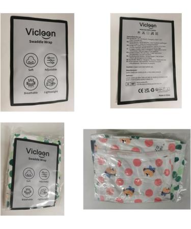 Vicloon Baby Swaddle Wraps 2 pcs - 100% Organic Cotton, Breathable Fabric - New Born Swaddle Blanket for Boy and Girl (Green-Pink) - Buy Online on GoSupps.com