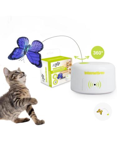 All For Paws Interactive Motion-Activated Cat Butterfly Toy - Flutter Bug Teaser Toy with Rotating & Flashing Butterflies - Buy Online on GoSupps.com