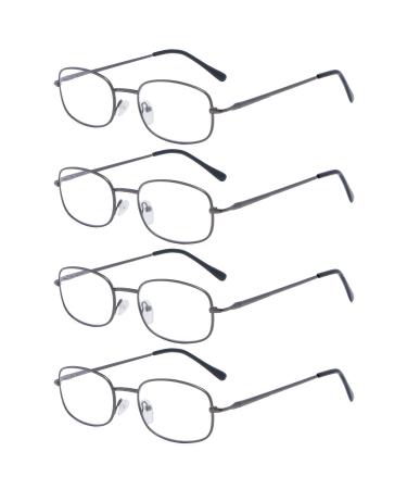 Eyekepper metal frame reading glasses with spring hinge 4 pieces gunmetal +1.50 Gunmetal - Buy Online on GoSupps.com