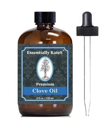 Essentially Kates Clove Oil 4 oz - 100% Pure and Natural - Hair Care  Skin Care  Diffuser  Garden  Teeth and Aromatherapy
