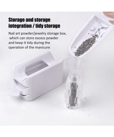 BOKIOESDE Nail Dip Container with Funnel Dipping Powder Holder Glitters Rhinestones Collecting Storage Box Manicure Pedicure - Buy Online on GoSupps.com