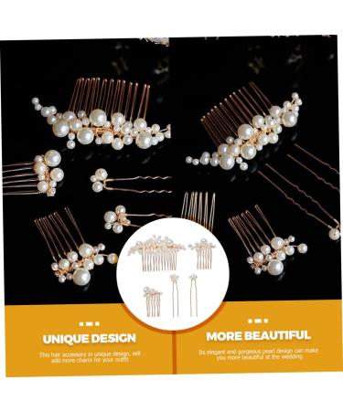 Ipetboom 1 Set Bride Wedding Hairpin Wedding Headdress Pearl Bun Hairpin Bride Hair Fork Pearl Hair Stick Pearl Hair Comb Pearl Hair Side Comb Bride Headdress Bride Hair Side Comb - Buy Online on GoSupps.com