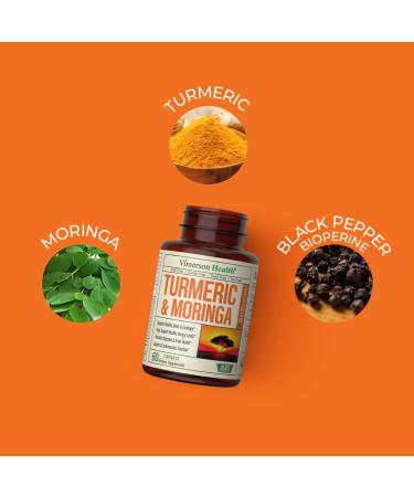 Turmeric Curcumin with Moringa & BioPerine - Supports Inflammatory Response & Joint Comfort - Antioxidant Blend with 95% Curcuminoids - 60 Capsules - Buy Online on GoSupps.com