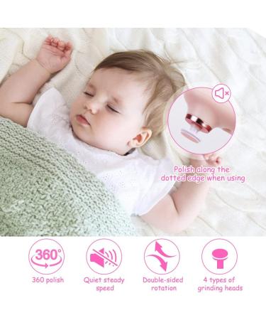 Vicloon 4-in-1 Electric Baby Nail Trimmer Kit - Pink | Safe Manicure Set for Newborns & Toddlers - Buy Online on GoSupps.com