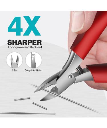 Ronavo Professional Nail Clipper for Ingrown Toenails & Thick Nails - High-Performance Tool with Soft Grip Ideal for Men & Seniors - Red Gift Box - Buy Online on GoSupps.com