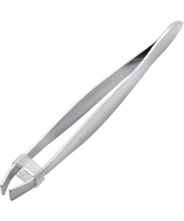 Premium Silver Eyebrow Tweezers Bevelled Flat Tip Metal Design for Perfect Precision - Buy Online on GoSupps.com