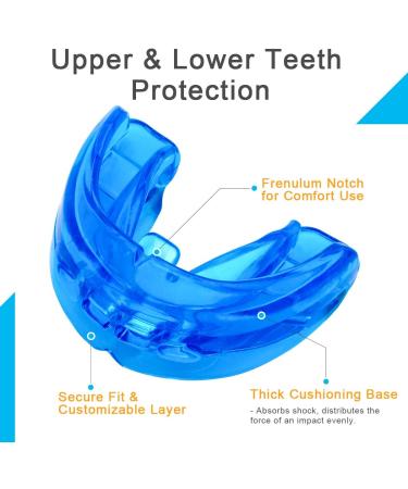 Buy Coolrunner Double Braces Mouth Guard - Youth & Adult Sports Mouthguard for Upper & Lower Teeth Protection (Blue) - Best for Athletes - Fast International Shipping - Buy Online on GoSupps.com