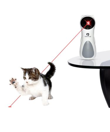 PetSavvyy Cat Laser Toy Automatic Portable Interactive Toy for Indoor Cats - Auto ON/OFF with Timer 3 Modes + 5 Angle Adjustable Height Silent Motor USB Powered/Batteries