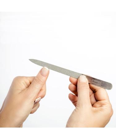 REMOS Diamond Nail File 15cm with Rough and fine Diamond Coating Stainless Steel 15 cm - Buy Online on GoSupps.com