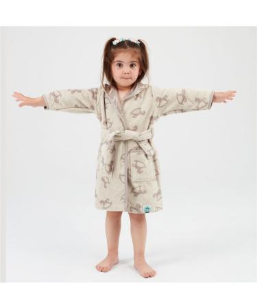 Organic Cotton Baby Bathrobe | 100% Eco-Friendly | 6+ to 3-4 Years | Nature Rocking Horse Design - Buy Online on GoSupps.com