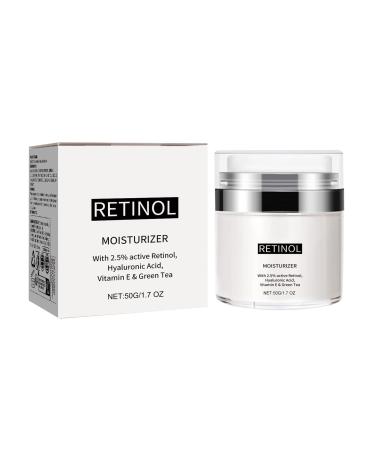 Retinol Moisturizer Face Cream with 2.5% Active Retinol Hyaluronic Acid Vitamin E and Green Tea Anti-Aging Formula 1.7 oz