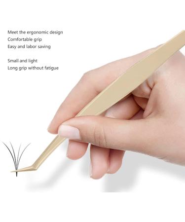 Premium 8-Part Stainless Steel Eyelash Extension Tweezers Set - Curved & Straight Beauty Tools in Mother-of-Pearl Gold - Buy Online on GoSupps.com