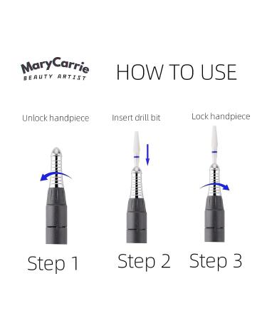 MaryCarrie Ceramic Small Cone Cuticle Clean Drill Bit - 3/32 Inch Shank - Acrylic Nails Gel Remover - White (Medium Grit) - Buy Online on GoSupps.com