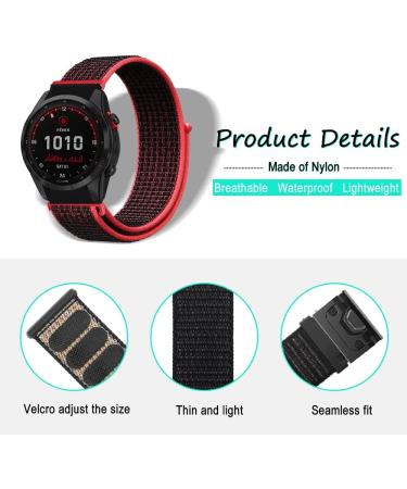 Buy Kogiio Quickfit 26mm Nylon Bracelet for Garmin Descent Mk3i Tactix 7 Epix 2 Pro Fenix 7X - Adjustable Red/Black: International Shipping Available - Buy Online on GoSupps.com