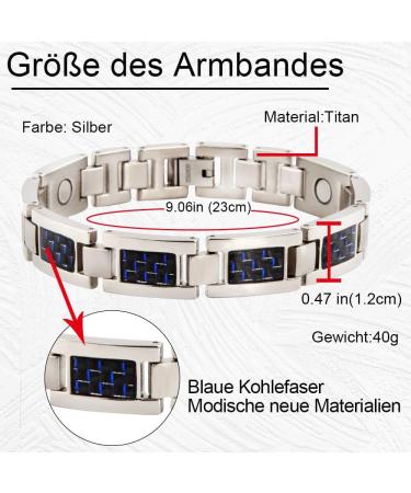 HAQI Titanium Magnetic Bracelet for Men | Magnetic Therapy Arthritis Bracelet with Strong Magnetism & Blue Carbon Fiber - International Shipping Available - Buy Online on GoSupps.com