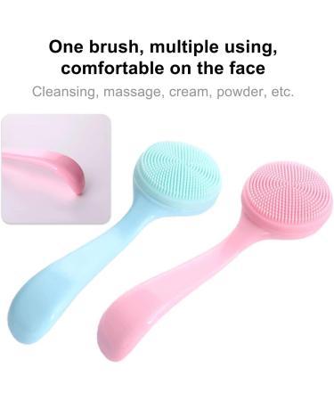 Skin-friendly Facial Cleansing Brush Gentle Exfoliating Blackhead Removing Handheld Facial Cleansing Brush Skin Cleaning Tools for Girl - Pink Blue pink - Buy Online on GoSupps.com