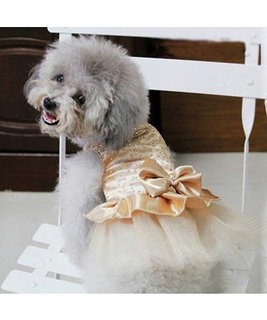 Pet Dog Puppy Bow Gauze Tutu Dress Skirt Cat Sequin Princess Clothes Apparel Dog Accessories Birthday Chirstmas Thanksgiving Valentine's Day Gifts Dark Red L - Buy Online on GoSupps.com
