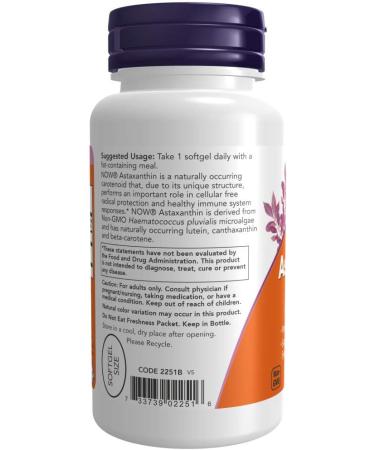 NOW Foods Astaxanthin 10mg 60 SoftGels (2 Pack) - Powerful Antioxidant Supplement - Buy Online on GoSupps.com