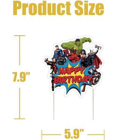 Superhero Cake Topper | Birthday Cupcake Decorations for Super Hero Fans - Buy Online on GoSupps.com