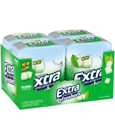 EXTRA Refreshers Spearmint Chewing Gum, 40 Pieces (Pack of 4) Spearmint 40 Count (Pack of 4)