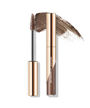 CAHIUYOA 2PCS Eyebrow Gel Waterproof Tinted Brow Gel Long-lasting Volumizing Eyebrow Mascara Tinted Brow Glue Create Natural Brows Eye Brow Mascara Makeup Kit - 02 Light Brown