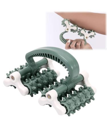olelo Muscle Massage Roller Blood-Flow Increaser Fascia and Anti Cellulite Roller Fat Blasting Release Mini Trigger Point Deep Tissue Myofascial Release Tool for Back, Neck, Waist, Legs (Black Green)