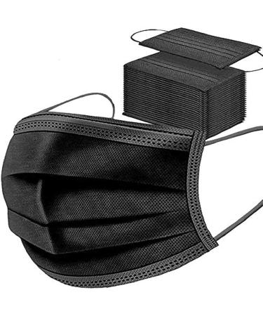 Symtex 100 pieces black medically surgical masks type iir mouth protection masks op mask 3-layer mouth protection facial mask disposable mask mouth and nose protection - Buy Online on GoSupps.com
